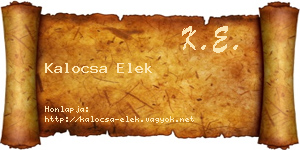 Kalocsa Elek névjegykártya
