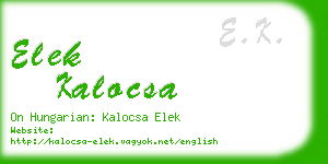 elek kalocsa business card